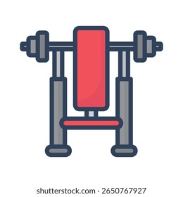Bancada de fitness Vetor Ícone que pode facilmente modificar ou editar

