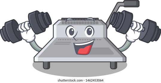 Fitness binding machine isolated in the mascot