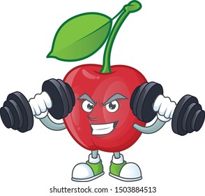 Fitness Bing Cherries Isolated Mascot In Character