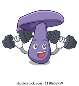 Fitness blewit mushroom character cartoon