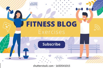 Fitness Blog. Sport Training and Marathon. Proper Nutrition and Workout Exercise Blogging Video Channel. Woman Man with Barbells Making Content to Engage Followers in Active Healthy Lifestyle