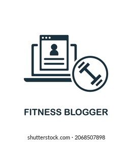 Fitness Blogger icon. Monochrome sign from social media marketing collection. Creative Fitness Blogger icon illustration for web design, infographics and more