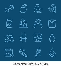 Fitness blue line icon