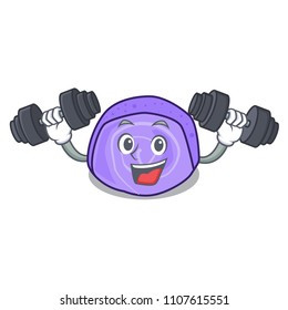 Fitness blueberry roll cake character cartoon
