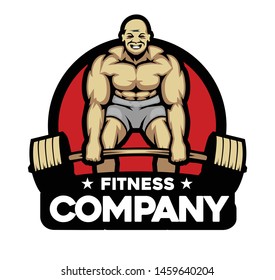 Fitness body builder logo vector template