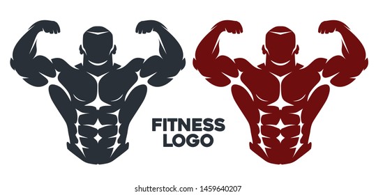 Fitness Body Builder Logo Vector Template