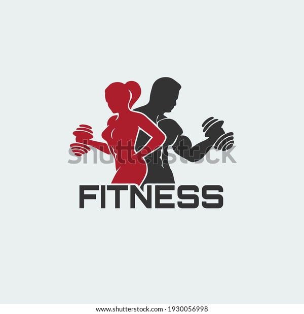 Fitness and\
body building logo design template\
vector