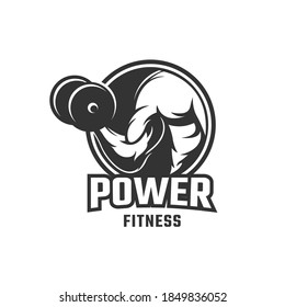 Fitness body building logo Template