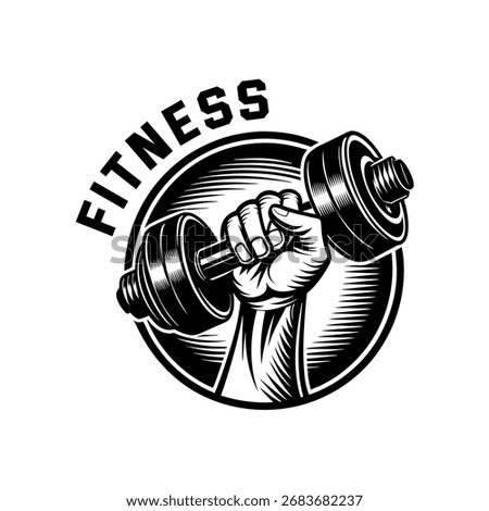 fitness body building logo vector	