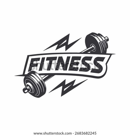 fitness body building logo vector	