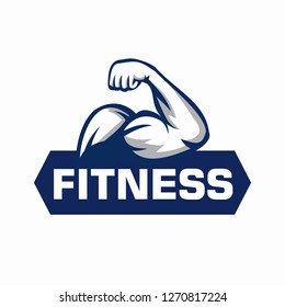 Fitness Body Building Vector Logo