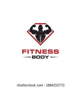 Fitness Body Logo Design Vector