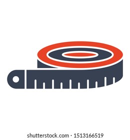 Fitness Body Measurement Inches Tapes Vector Icon Design