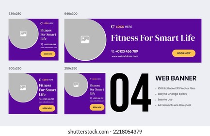 Fitness Body Web Bundle Banner Design