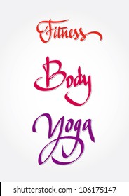 fitness, body, yoga - original handwritten calligraphy for your logo, website, package or advertisement