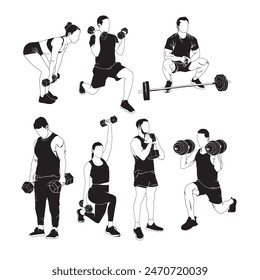 fitness bodybuilder by lifting dumbbells