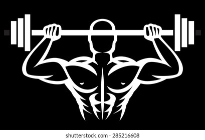 Fitness Bodybuilder vector icon
