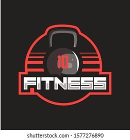 Fitness and Bodybuilding Logo design inspiration Vector sport emblem on dark background