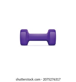 Fitness and bodybuilding weight dumbbell icon, realistic vector illustration isolated on white background. Template of iron heavy gym equipment for sport training.