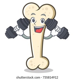 Fitness bone character cartoon mascot