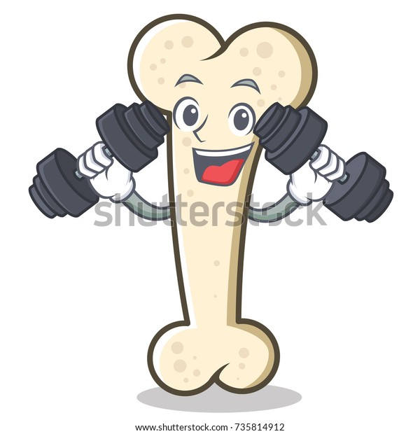 Fitness Bone Character Cartoon Mascot Stock Vector (royalty Free) 735814912