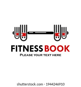 Fitness book logo template illustration
