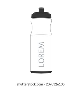 fitness bottle 0.7l white,flat icon design vector