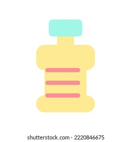 Fitness bottle flat color ui icon. Healthy and active lifestyle. Gym hydration. Drinking water. Simple filled element for mobile app. Colorful solid pictogram. Vector isolated RGB illustration