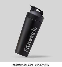 Fitness bottle for gym Mockup. . Vector illustration