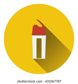 Fitness bottle icon. Flat design. Vector illustration.