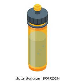 Icono de botella de fitness. Isométrico del icono vectorial del frasco de fitness para el diseño web aislado en fondo blanco