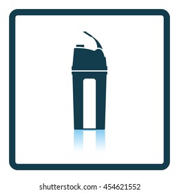 Fitness bottle icon. Shadow reflection design. Vector illustration.