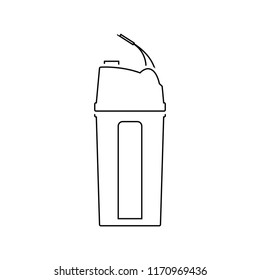 Fitness bottle icon. Thin line design. Vector illustration.
