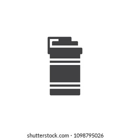 Fitness bottle vector icon. filled flat sign for mobile concept and web design. Shaker bottle simple solid icon. Symbol, logo illustration. Pixel perfect vector graphics