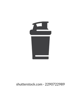 Fitness-Flasche, Vektorsymbol. volles Flachzeichen für mobiles Konzept und Webdesign. Wasserspiegelsymbol für Sportarten. Symbol, Logo-Abbildung. Vektorgrafik