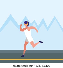 Fitness boy running design