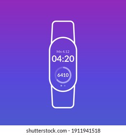 fitness bracelet, activity tracker or step counter, ui design