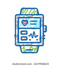 fitness bracelet electronic gadget doodle icon sketch vector. fitness bracelet electronic gadget sign. isolated symbol illustration