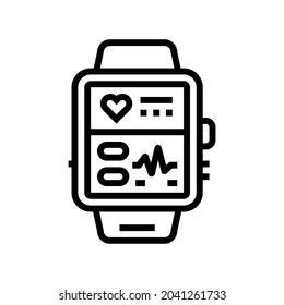 fitness bracelet electronic gadget line icon vector. fitness bracelet electronic gadget sign. isolated contour symbol black illustration