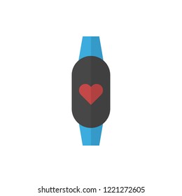 fitness bracelet flat vector icon