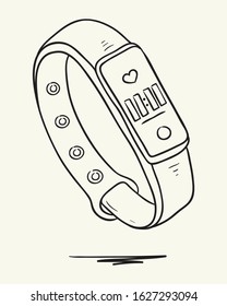 Fitness bracelet. Hand drawn vector illustration