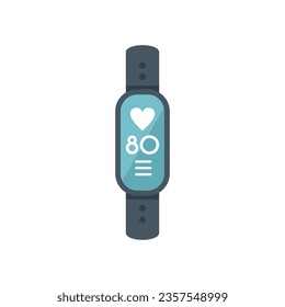 Icono de pulsera de fitness vector plano. Paciente en línea. Clínica médica aislada