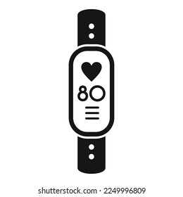 Icono de pulsera de fitness simple vector. Paciente en línea. Clínica médica