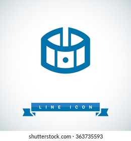 Fitness bracelet isolated line vector icon for websites and apps mobile minimalistic flat design
