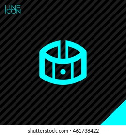 Fitness bracelet isolated line vector icon for websites and apps mobile minimalistic flat design