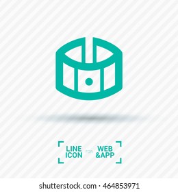 Fitness bracelet isolated line vector icon for websites and apps mobile minimalistic flat design