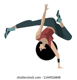 fitness breakdance afro girl