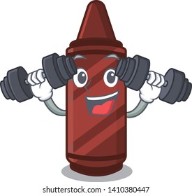 Fitness brown crayon above a character book