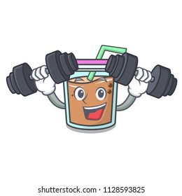 Fitness bubble tea character cartoon
