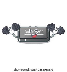 Fitness button backspace isolated in the mascot